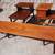 pair of matching walnut MCM vintage STEP END TABLES with inlays 5 thumbnail