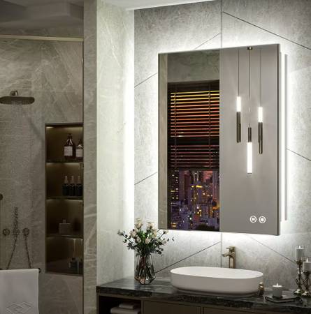 24 in. W x 36 in. H Frameless LED Light Bathroom Mirror 1