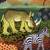 Vintage African Folk Art Painting on Canvas of Animals 11 thumbnail
