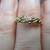Vintage 1970s Art Carved 14k rose gold wedding band with small diamond 1 thumbnail