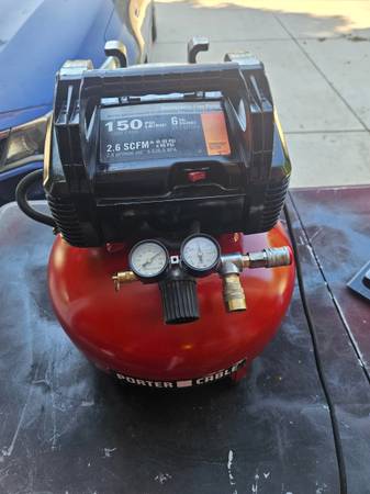 Compresor Porter Cable de 6 galones, reconstruido - $80 (Ripon)63470292288641120