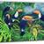 Large 48"x 36" stretched canvas print - Toucans & Tropical Beach 1 thumbnail