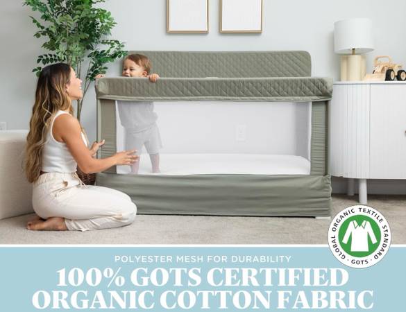 Baby Delight Lunaire Full Size Crib | Breathable Mesh Baby Crib | Tool-Free Asse 1