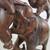 Lions Attacking Elephant Hand Carved Wood Sculpture 12" Tall 3 thumbnail