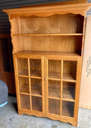 Solid Oak Wood 4’ x 6’ Storage and Display Cabinet 1