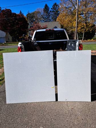 peg board 4'x4' and 4'x30"  I have lots 1
