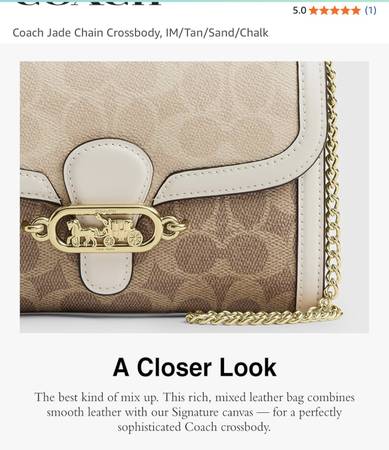 Coach Jade Chain Crossbody, IM/Tan/Sand/Chalk Bag - general