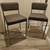 Kira 24 Counter Bar Stool Set of 2 Gray Leather Seat Silver Metal Fram 1 thumbnail