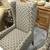 Gray diamond print Wingback Chair 3 thumbnail