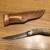 HANDMADE DEER HORN BLADE KNIFE WITH LEATHER SHEETH 1 thumbnail