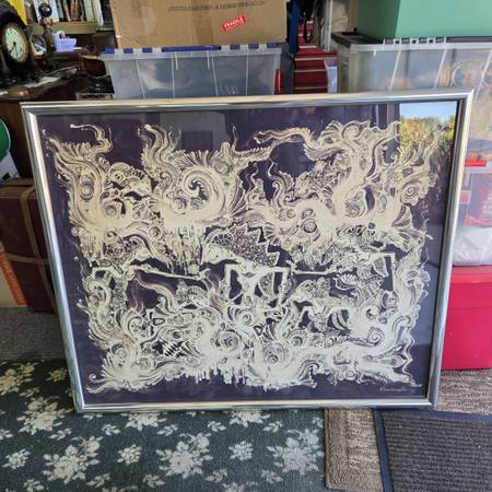 Large Original  Bambang Oetoro Batik painting signed 1