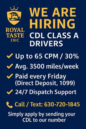 CDL A DRIVERS - DRY VAN 65 cpm / OTR 1