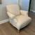 Oversized Cream Striped Upholstered Accent Chair with Wood Legs 7 thumbnail