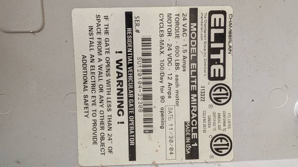 Elite Miracle 1 automatic swing gate controller 1