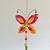 Pink Orange Green Glass Butterfly Ornament 7” x 4” 1 thumbnail
