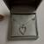 14K white gold diamond heart pendant necklace. 4 thumbnail