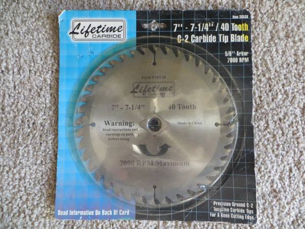 NEW 7"- 7-1/4" CARBIDE TIP BLADE - 40 TOOTH 1