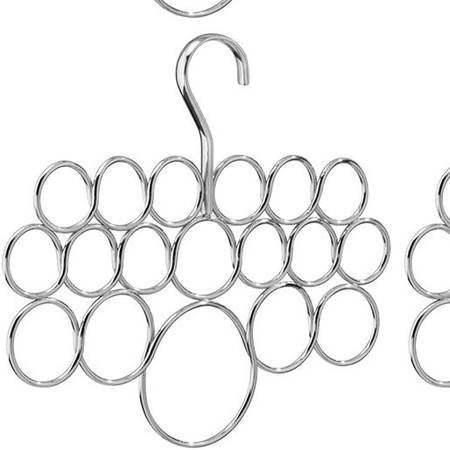 Metal Loop Scarf Storage Hanger, Chrome Finish 1