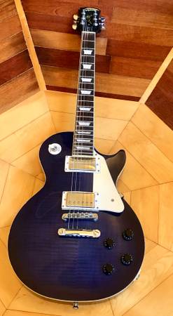 2007 Epiphone Les Paul Standard Pro Transparent Blue Burst Solid Body 1