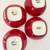 ** 4 Dansk Cherry Red w/White Stripes Cereal/Soup Bowls ** Like New ** 4 thumbnail