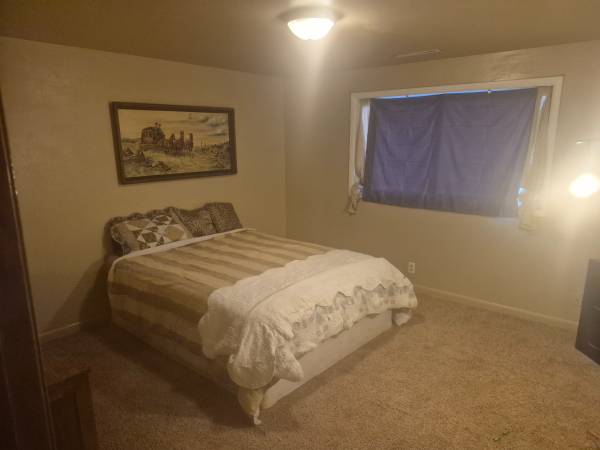1 private bedroom, nice size, clean, with fridge 1