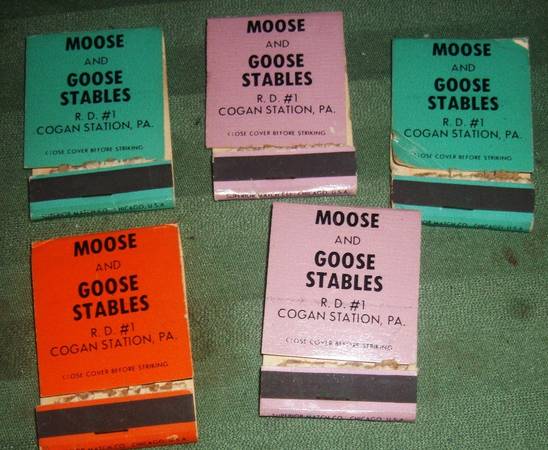 5 Different Horse-Riding Stable Matchbook Covers 1