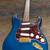 FENDER Stratocaster Guitar Blue Deluxe Players Strat Rosewood 2008 1 thumbnail