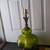 Table Lamp MCM green glass flowers Hollywood Regency 7 thumbnail