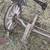 VINTAGE CAR AXLE…wooden wheel…yard art 3 thumbnail