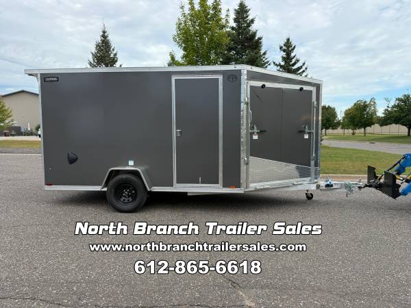 2027 Lightning 7 x 12 plus 5 ft V Aluminum Snowmobile Trailer. 1