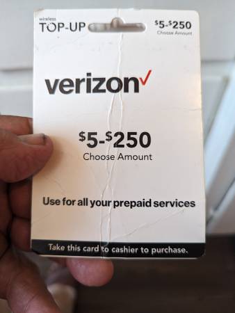 Verizon prepaid account refill card 1