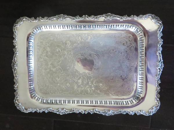Oneida Silver Plate Serving Tray 12 x 18 in. 1