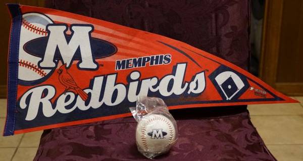 Memphis Redbird Pennant and Baseball 1