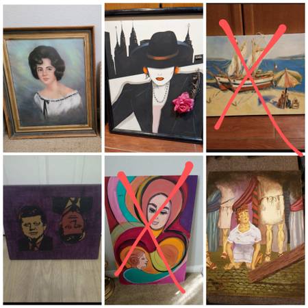 Vintage MCM mid century modern wall art Original paintings 1