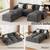 [New] Gray Sectional Sofa, Convertible Couch with Cup Holders 4 thumbnail