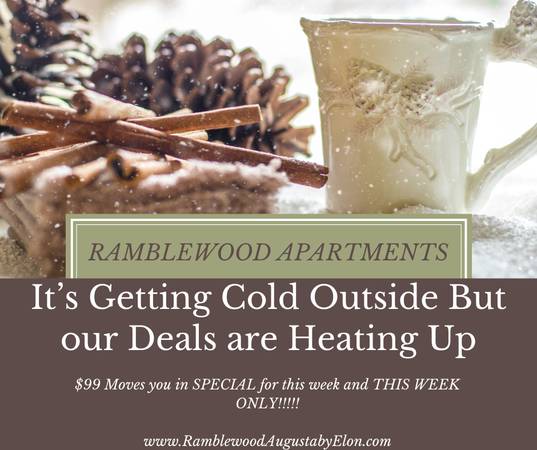 Its Getting Cold Outside but our Deals are Heating up -- $99 MOVE IN 1