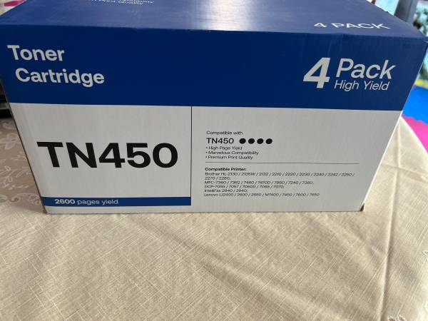 TN450 Compatible High Yield Black Toner Cartridges – New 1