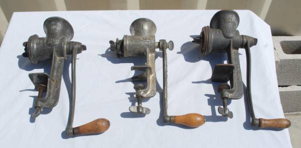 Vintage Table Mount Grain, Corn, Meat Grinders 2 Keystone/Universal 1