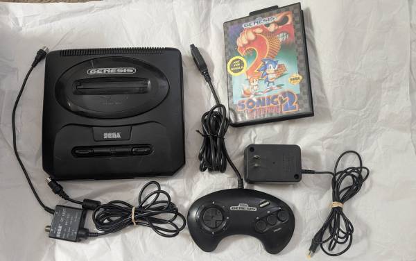 Sega Genesis Model 2 Console (MK1631); Tested & Working; Incl. Sonic 2 1