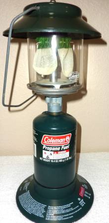 Coleman Propane Lantern & Hard Carry Case, 3 New Fuel Cylinders + 1