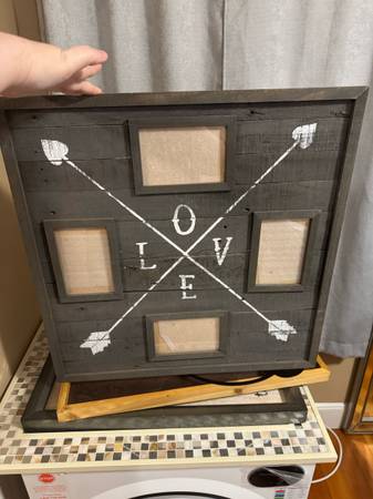 Beautiful “LOVE” wooden wall hanging/picture frame with four photo slots 1