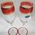 Vintage Franco Made in Italy Crystal Champagne Flutes Cranberry & Gold 5 thumbnail