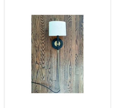 Wood And Gold Wall Sconce Light 37” 1