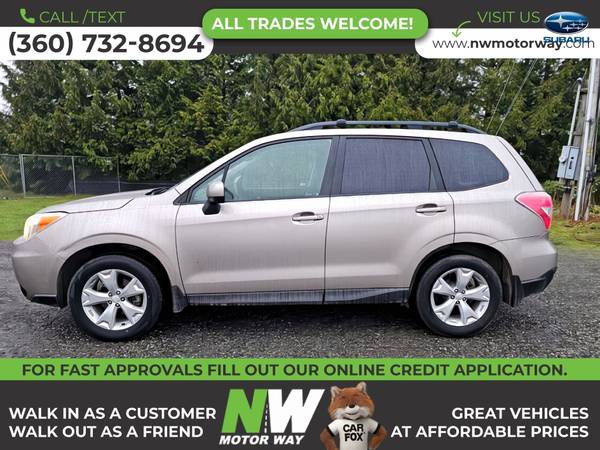 2014 Subaru Forester 25i Premium Sport Utility 4D SUV que funciona PERFECTAMENTE - $9.495 (7160 Guide Meridian Rd., Lynden, WA 98264)63475415151619122