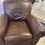 Brown Genuine Leather Club Chair Calia Made in Italy Armchair 40”W 4 thumbnail