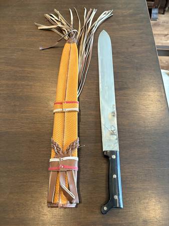 Machete Knife With Leather Sheath 1