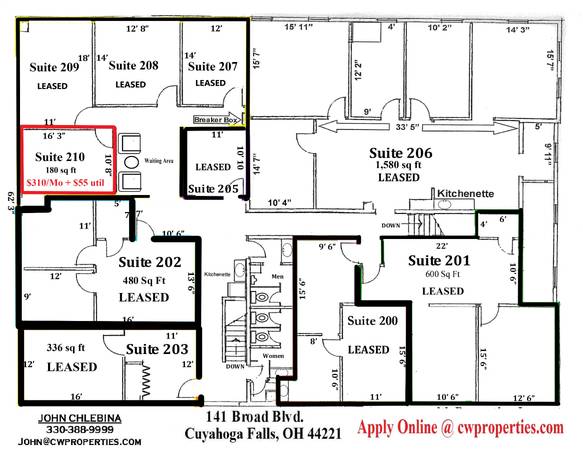 $310 / 180ft2 - 141 Broad Blvd - office available (Cuyahoga Falls)63661057989377124
