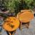 4 Vintage Folding Wooden TV Food Cart Server Trays w/ Stand 5 thumbnail