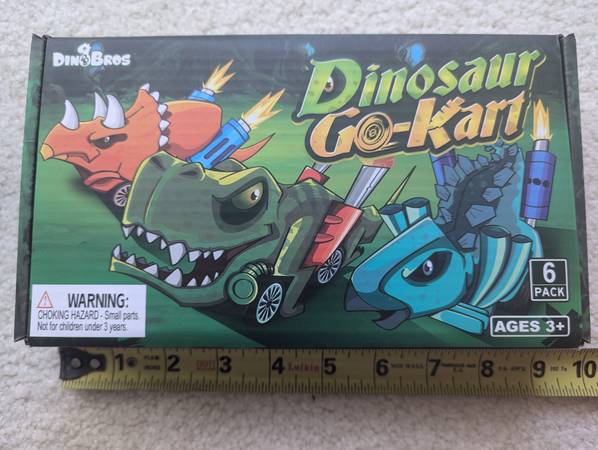 new NIB Dinosaur Go-Kart 6 Pack toy game dino fun kids dinobros carlsb 1