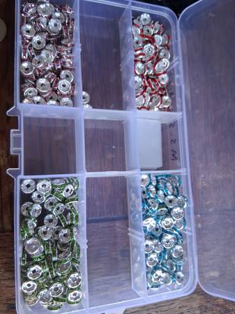 Rhinestone Rondells,1/4". 1